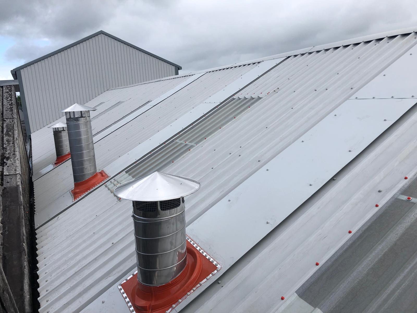 Completed commercial roofing and cladding project